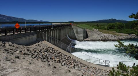 Jackson Lake Dam In Grand Teton National Park, WY