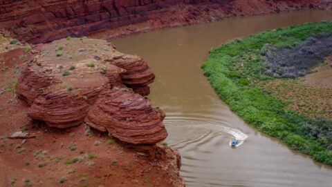 Jet Boat on Colorado River @ the End of the Chicken Corners Trail, Moab, UT