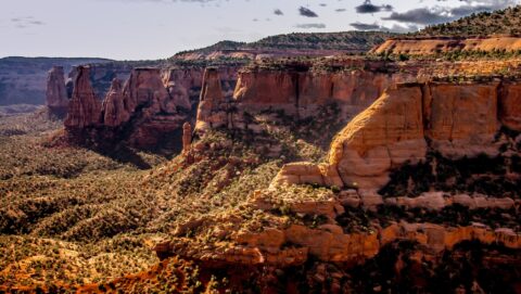 Look Along The Rim Drive In Colorado National Monument, CO