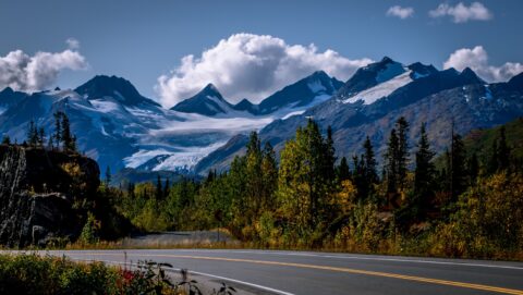 Look At Worthington Glacier From Richardson Highway Towards Valdez, AK