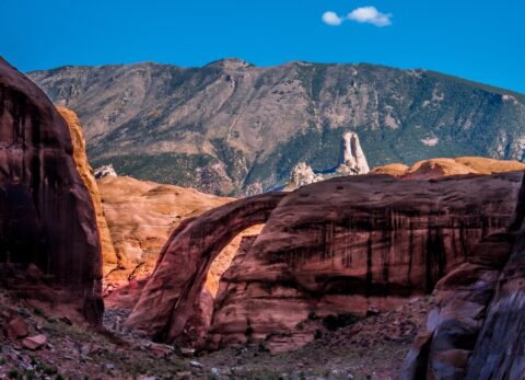 Look From Distance At Spectacularr Rainbow Bridge, UT