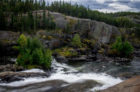 Look From The Top Of Cameron Falls In Hidden Lake Territorial Park Near Yellowknife, NT