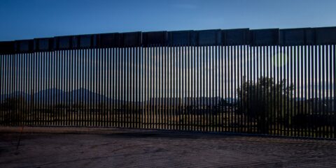 Look Through Trump Wall In Organ Pipe Cactus National Monument, AZ; Mexico Is On The Other Side…