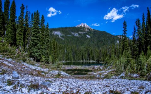 Lost In Snow, Marpole Lake Connector Covered With Snow Near Twin Falls, Yoho National Park, BC