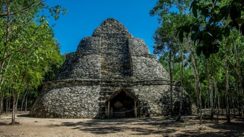 Mayan Ruin in Coba Archaeological Site, Quintana Roo, Mexico