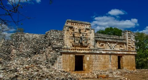 Mayan Ruins On Xlapak Archaeological Site In Yucatan, Mexico