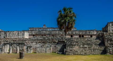 Mayan Stairs In Kabah Archaeological Site In Yucatan, Mexico