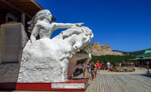 Model And Monument In Crazy Horse Memorial, Black Hills, SD