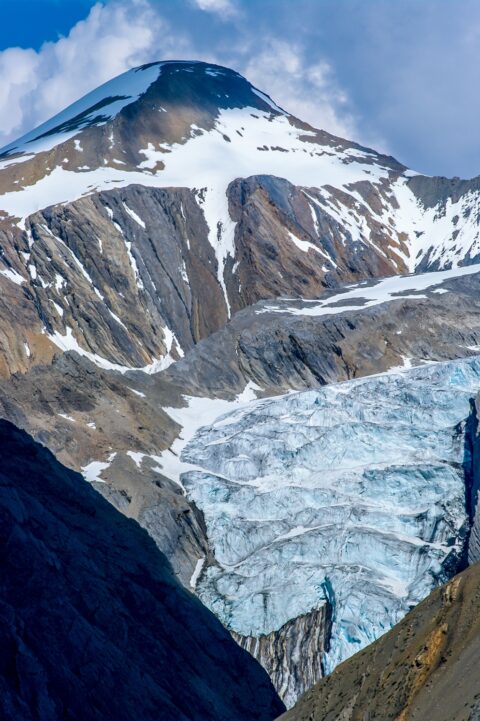 Mountain And Glacier near Maligne Lake, Jasper National Park, AB