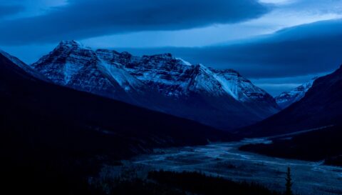 Night Landscape In Stone Mountain Provincial Park Along Alaska Highway, BC