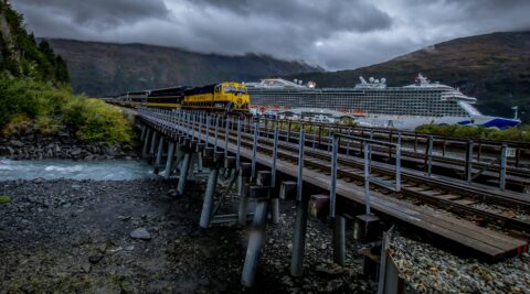 Princess Cruise Train and Ship In Whittier, AK