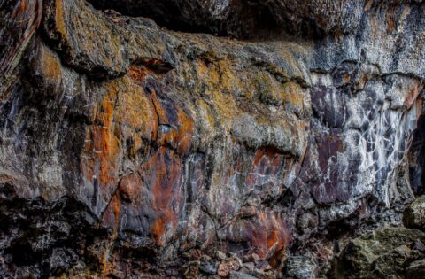 Psychedelic Wall of the cave, Craters Of The Moon National Monument, ID