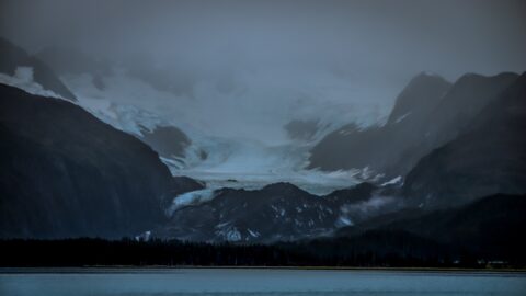 Rain Over Billings Glacier In Prince William Sound, Whittier, AK
