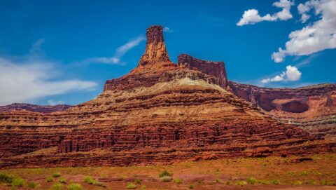 Rock Formation On The Potash Trail Across Potash Pool, Moab, UT