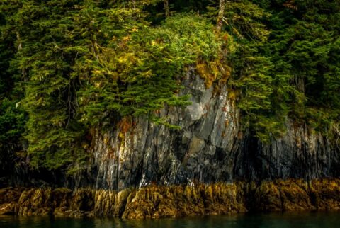 Rock Formation On The Shore In Prince William Sound, Whittier, AK