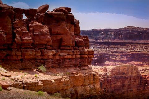 Sheer Cliff And Narrow Walking Path At The End Of Chicken Corners Trail, Moab, UT