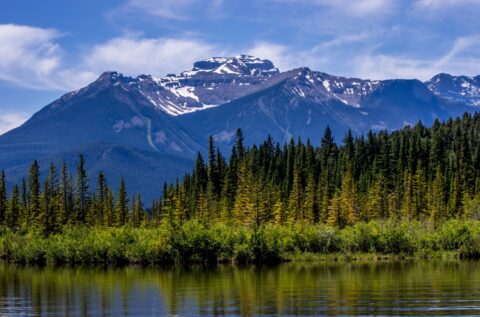 Snow Peak In Banff National Park, AB