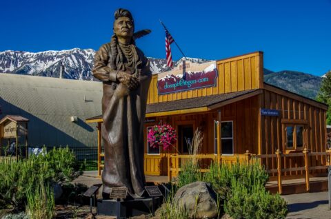 Statue of Chief Joseph in Joseph, Wallowa-Whitman, OR