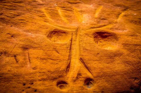 Stone Face At The End Of Chicken Corners Trail, Moab, UT