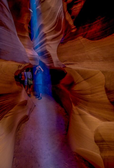 Sun Rays Reached Floor In Upper Antelope Slot Canyon, Page, AZ