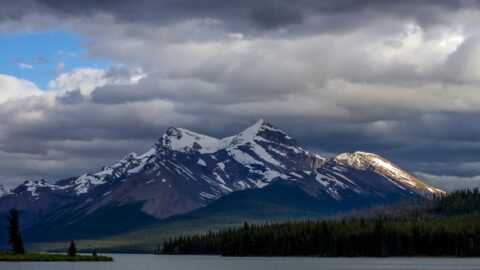 Sun Rays On The Hillside Near Maligne Lake In Jasper National Park, AB