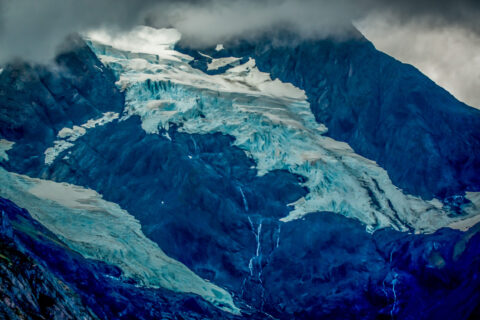 Surrounded By Clouds Byron Glacier In Portage Valley Towards Whittier, AK