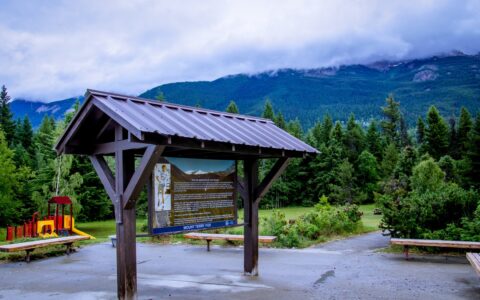 Terry Fox Mountain (In Cloud), Rest Area And Memorial Park Near Mount Robson Provincial Park, BC