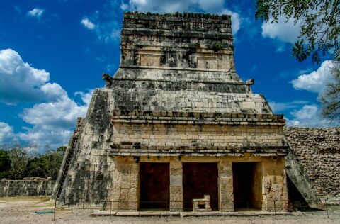 The Temple Of Jaguar On Chichen Itza Archaeological Site