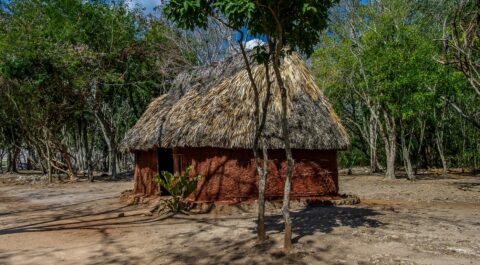 Traditional Mayan House On Chichen Itza Archaeological Site