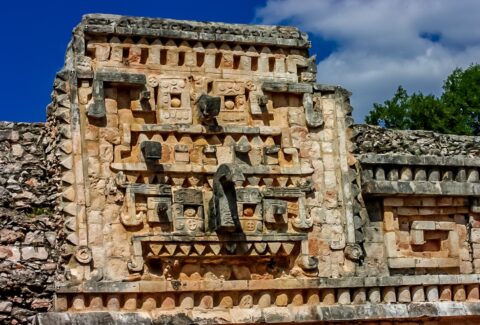 Typical Detail Of Mayan Architecture On Xlapak Archaeological Site In Yucatan, Mexico
