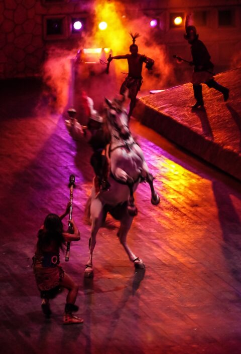 War Against Spaniards – Mayan Culture Show In Xcaret, Quintana Roo, Mexico