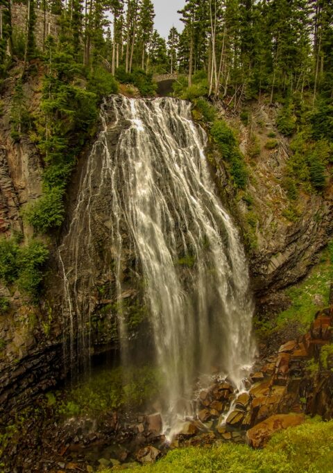Waterfall In Mount Rainier National Park, WA