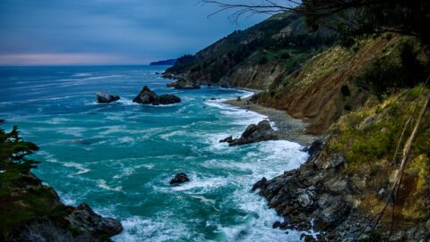 Winter Evening in Julia Pfeiffer Burns SP, Big Sur, CA