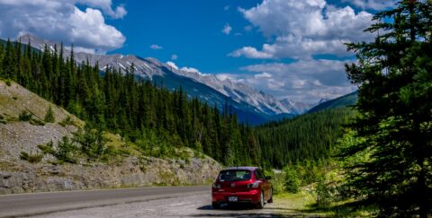 Zoom-Zoom In Canadian Rockies Near Jasper, AB