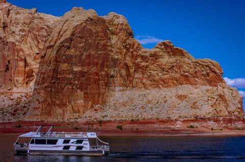 Houseboat On Lake Powell, Glen Canyon Recreation Area, AZ