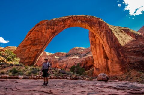 Ranger Advises That Rainbow Bridge Is Sacred Place For Local Native People, Glen Canyon, UT