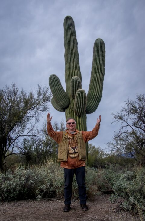 rrasha And Big Saguaro Cactus In East Saguaro National Park, Tucson, AZ