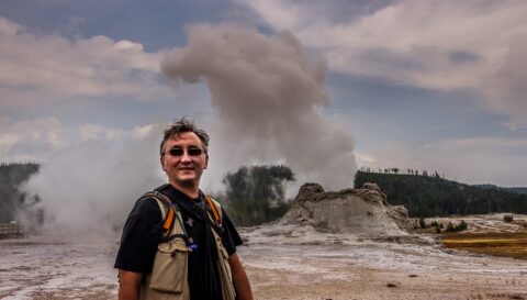 rrasha At Castle Geyser In Yellowstone National Park, WY