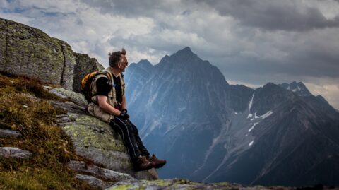 rrasha On Top Of The Hermit Trail Enjoys In View On Mount MacDonald In Glacier National Park, BC