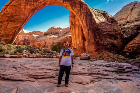 rrasha In Front Of Rainbow Bridge In Glen Canyon, UT