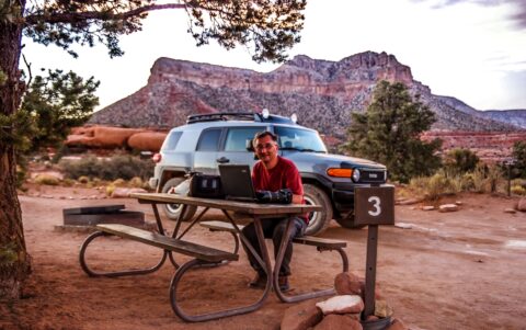 rrasha transfers photos to computer In Toweep Area Campground At North Rim In Grand Canyon National Park, AZ