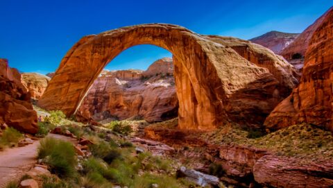 Trail From Boat Landing To Rainbow Bridge In Glen Canyon, UT
