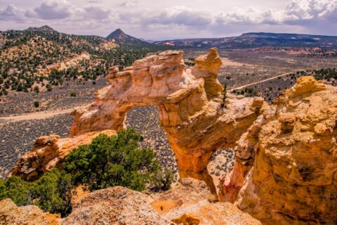 On Top Of Grosvenor Arch In Grand Staircase Escalante National Monument, AZ
